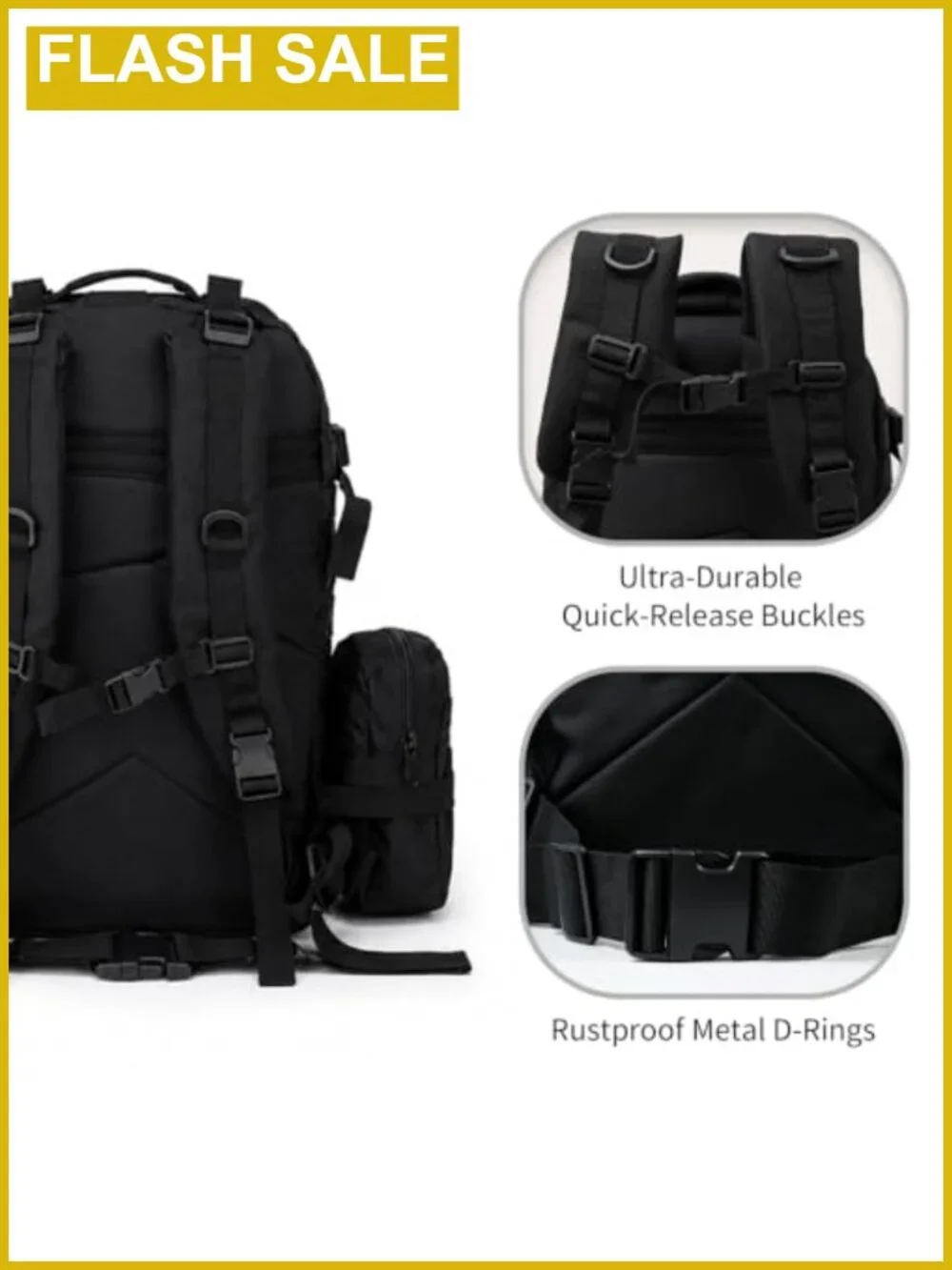 Military Tactical Backpack 60L Molle Detachable Daypack Hiking Camping